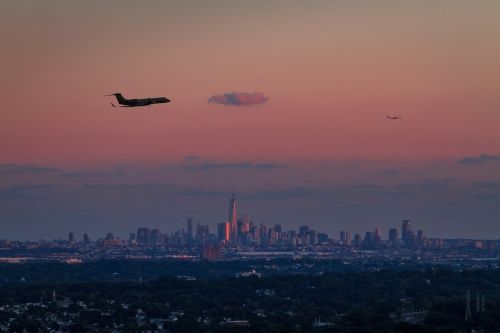 sky sunset airplane