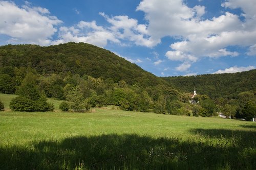 sky  mountain  church