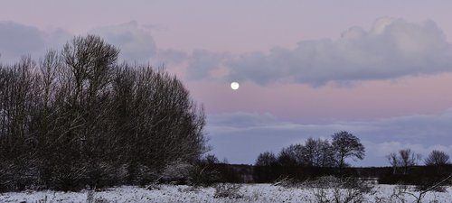 sky  moon  winter landscape