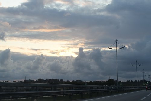 sky  clouds  road