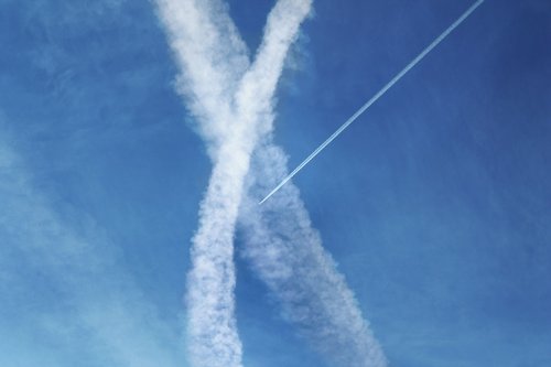 sky  clouds  airplane