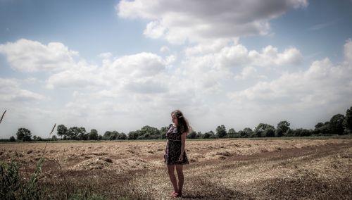 sky clouds field