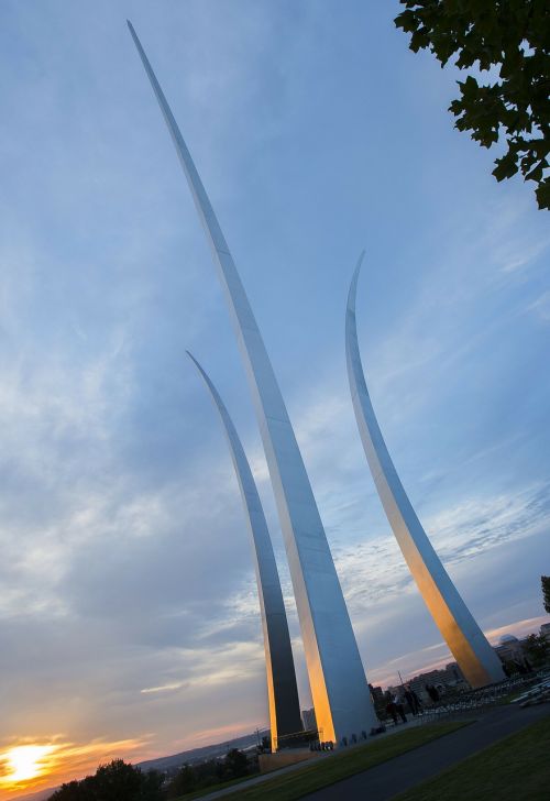 sky clouds air force memorial