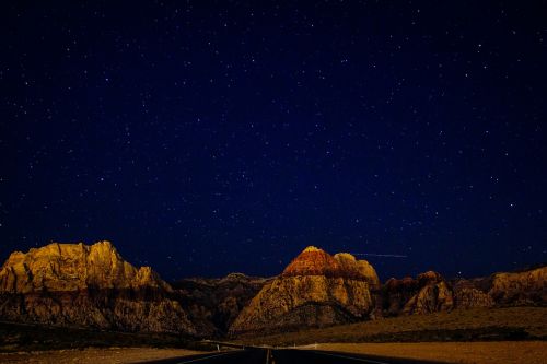 sky stars mountains