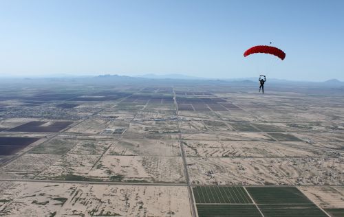skydive parachute desert