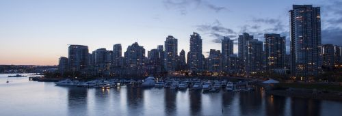 skyline sunset harbor