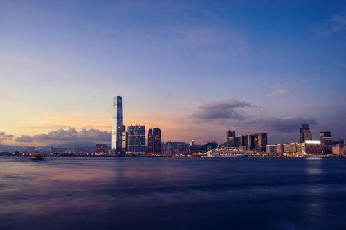 skyline victoria harbour hong kong