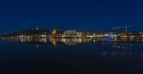 skyline evening blue