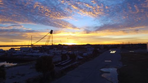 skyline sunrise under construction