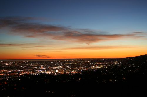 skyline sunset city