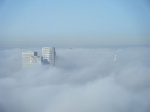 skyscraper clouds building