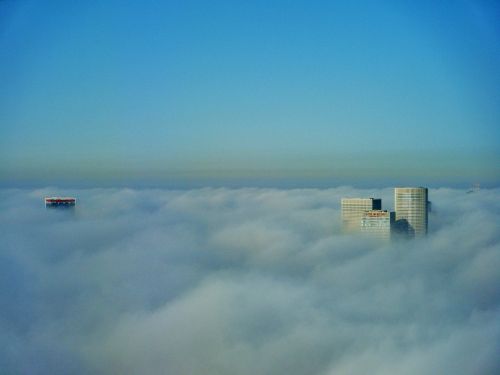 skyscraper clouds building