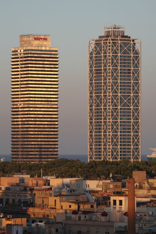 skyscrapers barcelona facade