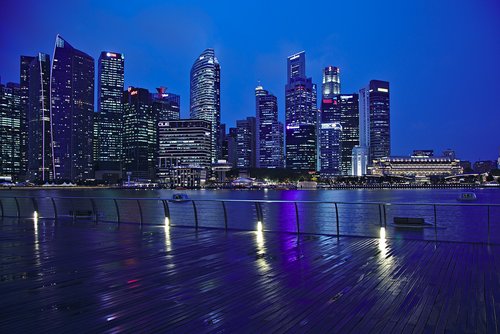 skyscrapers  singapore  night