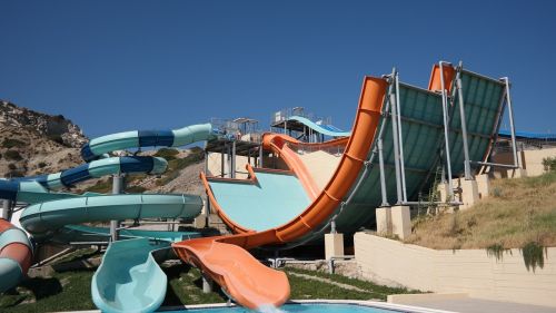 slide swimming pool blue