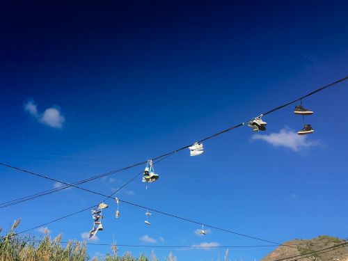 slippers cable hanging shoes