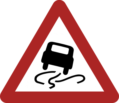 slippery danger warning