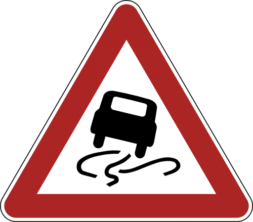 slippery danger warning