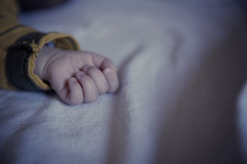 small child baby hand