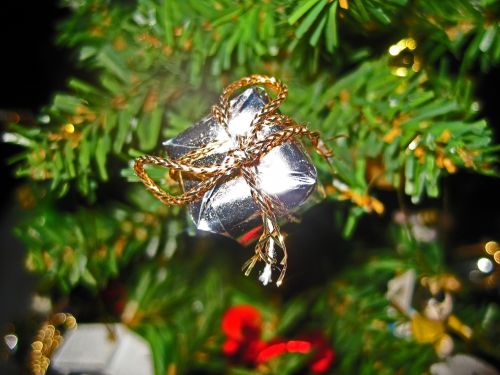 Small Gift On Christmas Tree