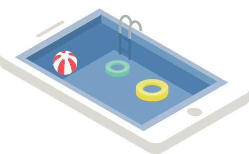 smartphone swimming pool relax