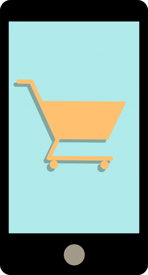 smartphone shopping shopping cart