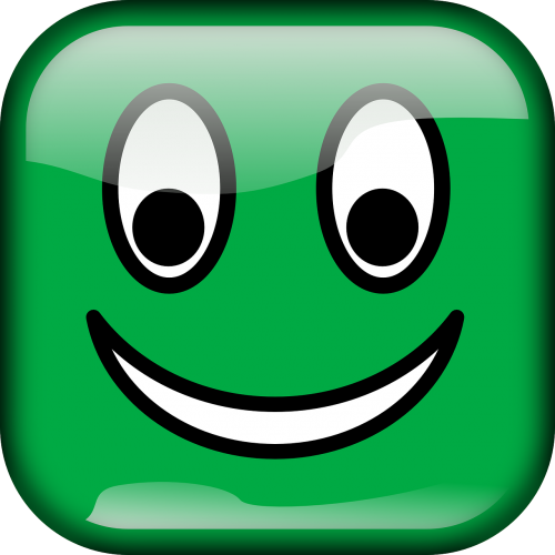 smiley green glossy