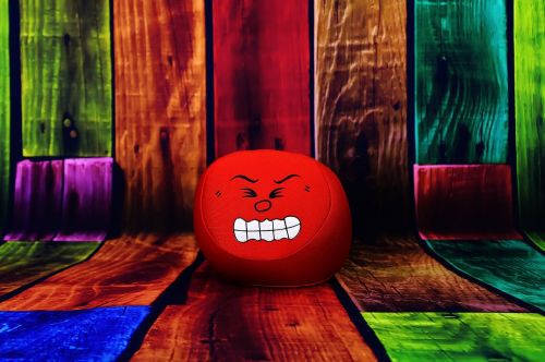 smiley angry red