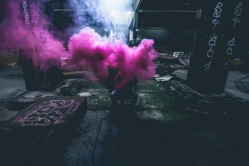 smoke pink graffiti