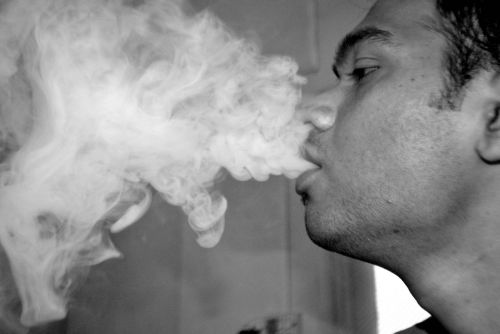 smoke guy blowing