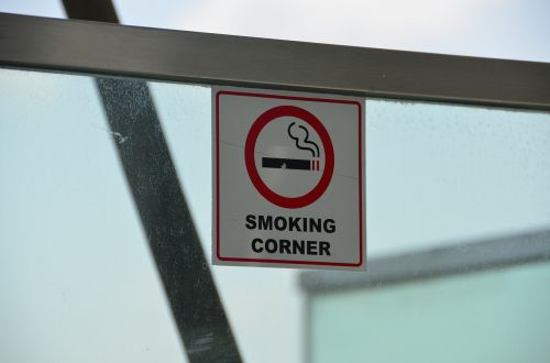 smokers corner smoking cigarette