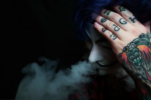 smoking mask tattoo