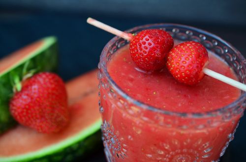 smoothie watermelon strawberries