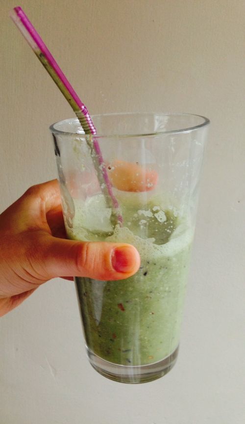 smoothie glass green