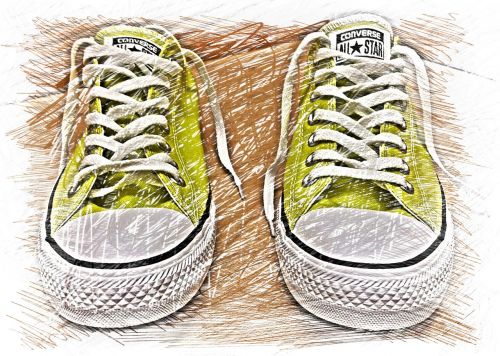sneakers drawing colorful
