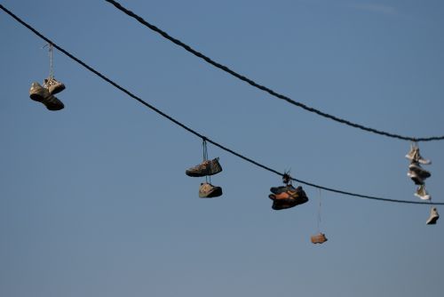 sneakers rope hanging