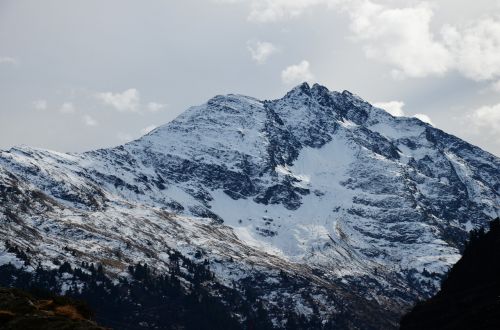 snow alps sky