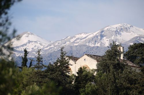 snow mountains crete
