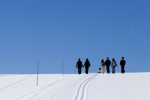 snow landscape people