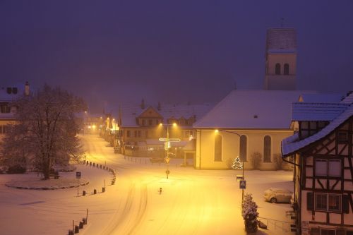 snow romantic village