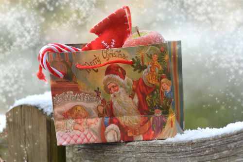 snow christmas bag