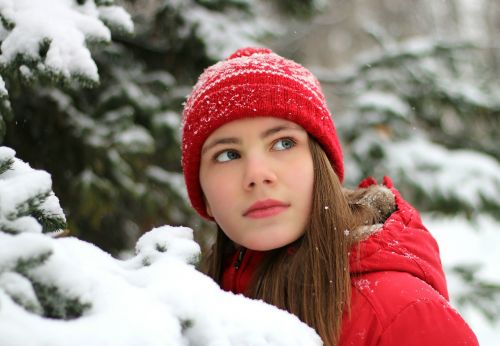 snow girl winter