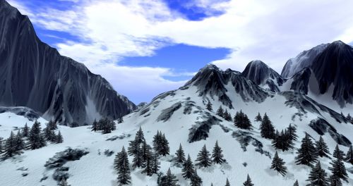 snow mountains landscape