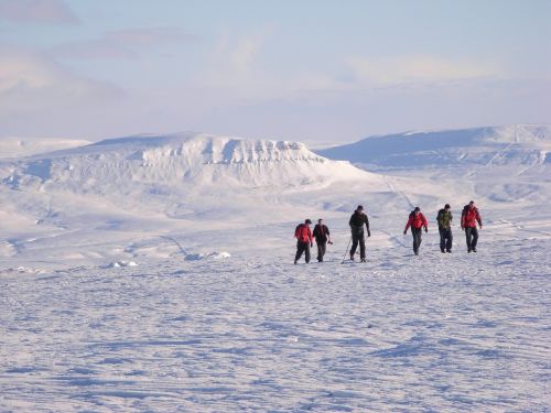 snow mountains people