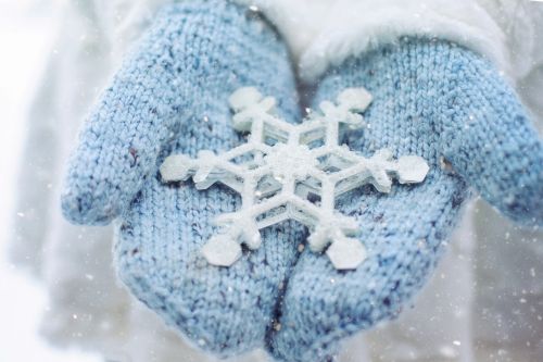 snow winter mittens