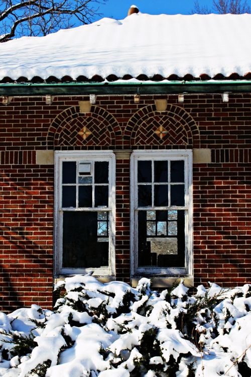 snow brick building