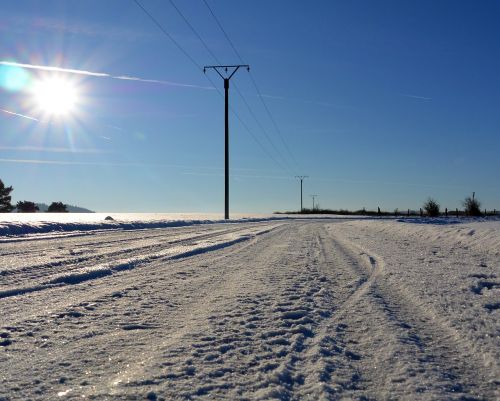 snow desert sun