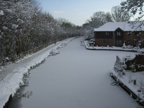 snow canal winter