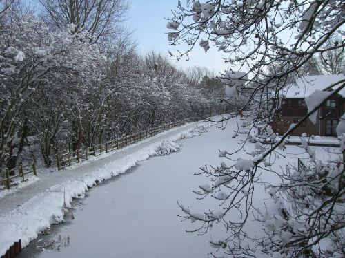 snow canal winter