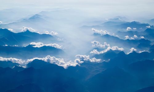 snow mountain clouds